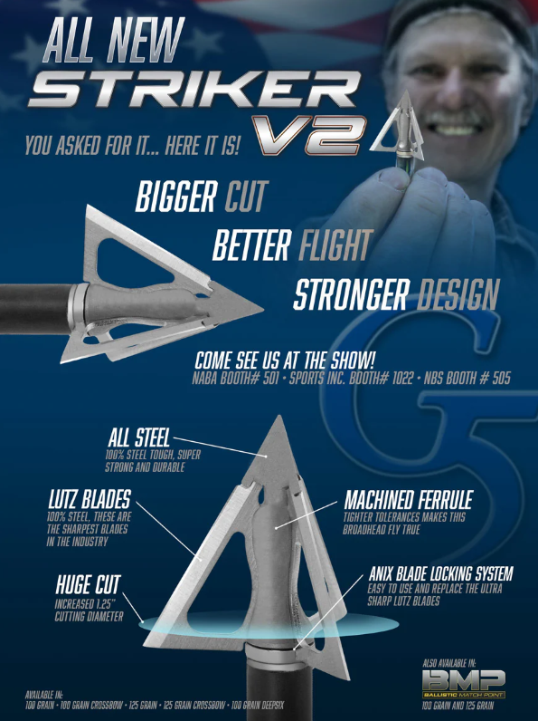G5 CROSSBOW BROADHEADS V2 STRIKER 3PK