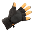 BUCK TRAIL FLEECE GANTS WITH LEATHER RENFORCED FINGERTIPS PER PAIR
