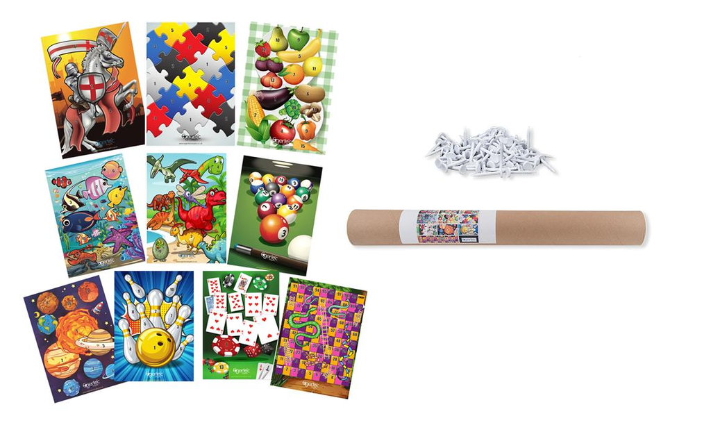 EGERTEC COMPLETE SET10 BLASONS JEUX with 50 TARGET PINS