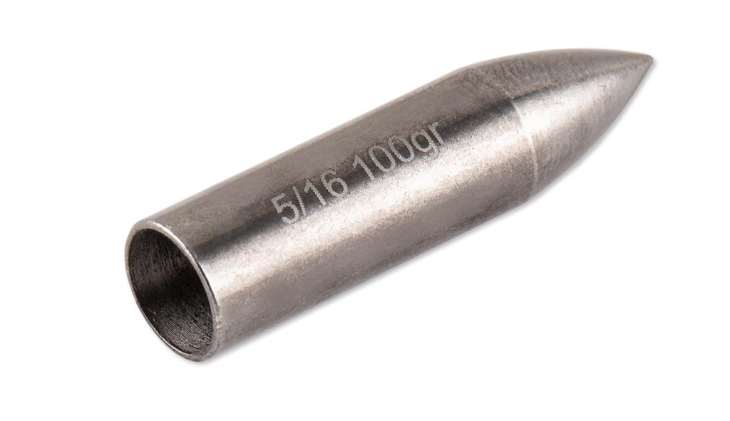 BUCK TRAIL 5/16 100PK GLUE-ON POINTS FOR WOODEN ARROWS BULLET STEEL COATED