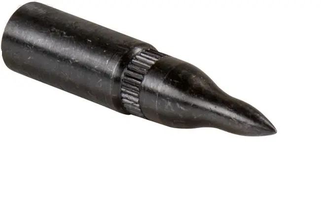 BUCK TRAIL 11/32 12PK GLUE-ON POINTS 3D STEEL BLACK W/ THREAD