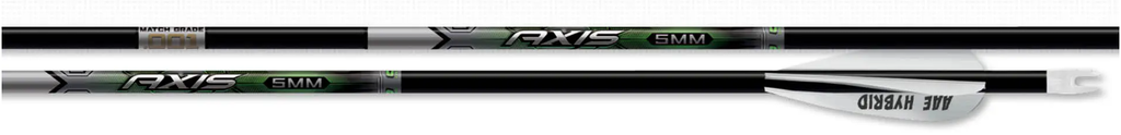 EASTON ARROWS CARBON AXIS 5MM MATCH GRADE 3" HYBRID 26 HIT w/ COLLAR 6PK