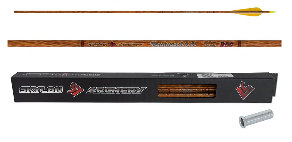 SKYLON ARROWS BENTWOOD ID6.2/33" FEATHER 4" /IN-NOCK/INSERT 12PK