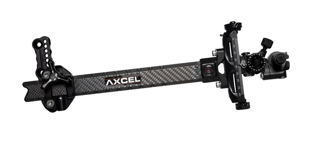 AXCEL COMPOUND SIGHTS ACHIEVE XP VARIABLE RANGE UHM CARBON BAR / EXT 9" BLACK