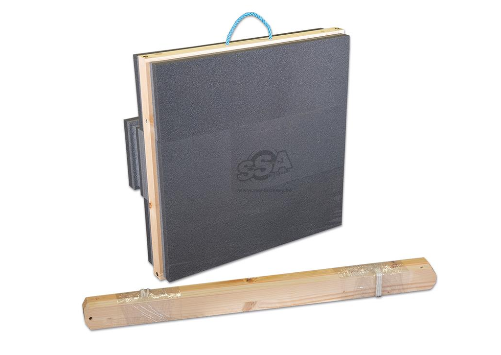 DANAGE FOAM TARGET DOMINO DE1 ENTRY 66X66X14,5CM - 3 CENTRES 24,5CM WITH STAND