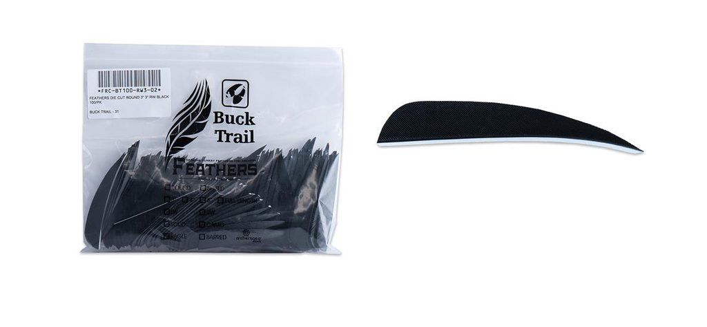 BUCK TRAIL 4" RW ROUND FEATHERS 100PK