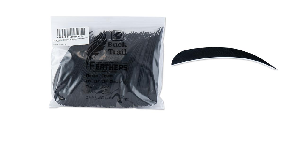 BUCK TRAIL 5" RW ROUND FEATHERS 100PK