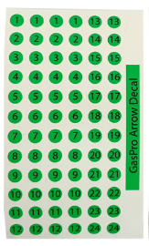 GAS PRO ARROW DECALS NUMBERS