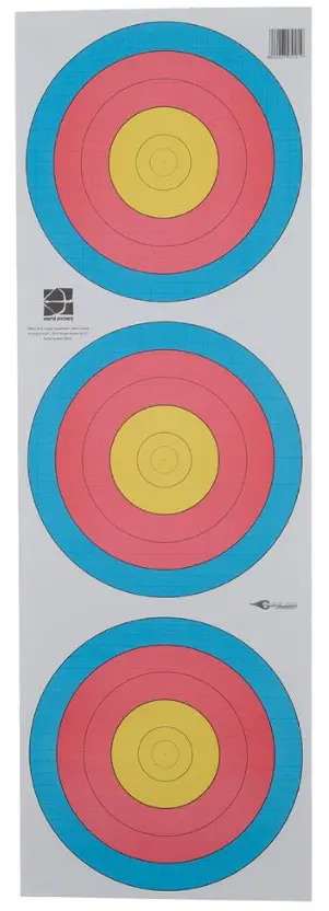 AVALON BLASONS 60CM TRISPOTS WORLD ARCHERY 5-RINGS 50PK
