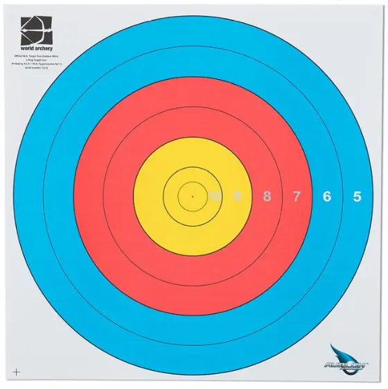 AVALON BLASONS 80CM WORLD ARCHERY  STANDARD CENTRE 6-RINGS 50PK