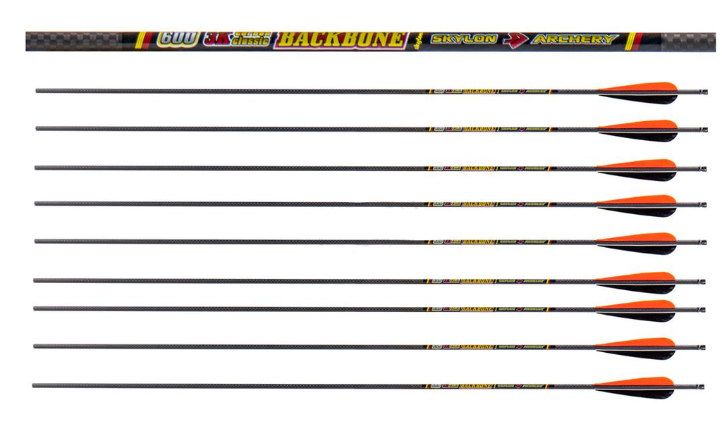 SKYLON ARROWS CARBON 3K BACKBONE ID5.2 FEATHER 4"/IN-NOCK/INSERT