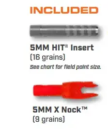 [A061582] EASTON SHAFT FMJ 5MM AUTUMN ORANGE X-NOCK AND HIT-INSERT 12PK
