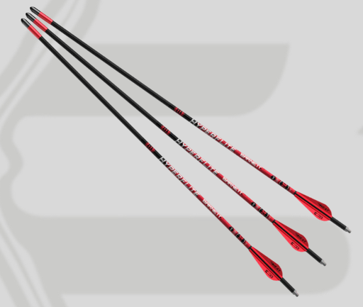 [A069448] BARNETT CROSSBOW BOLTS CARBON HYPERFLITE  HEAT VANES RED/WHITE 3PK