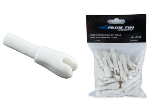 [A028196] AVALON ARCHERY BATTLE SPARE NOCKS 6mm WHITE     50/pck