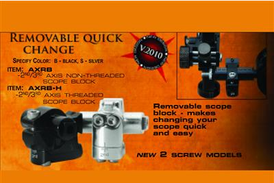 [A026085] AXCEL REMOVABLE BLOCK 2ND/3RD AXIS THREADED 10/32 BLACK SIGHT PART